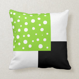 Limone weiße Polka-Punkte Schwarz-Weiß-Geometrie Kissen