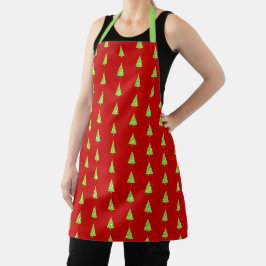 Limone White Polka Dot Weihnachtsbaummuster Schürz Schürze