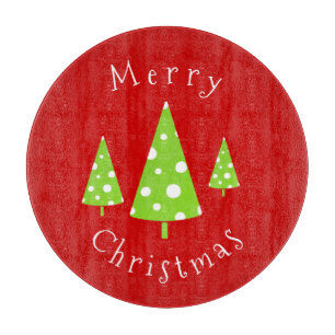 Limone White Polka Dots Weihnachtsbaumen Schneidebrett