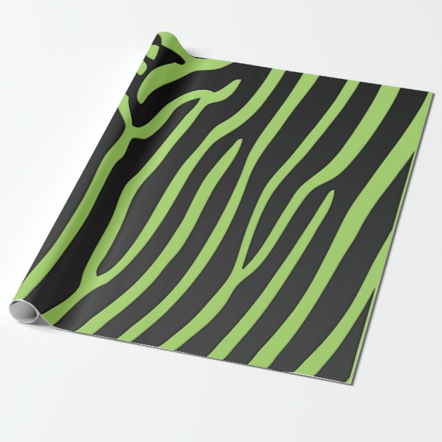 Limone Zebra-Streifen (schwarz) Geschenkpapier (Ungerollt)
