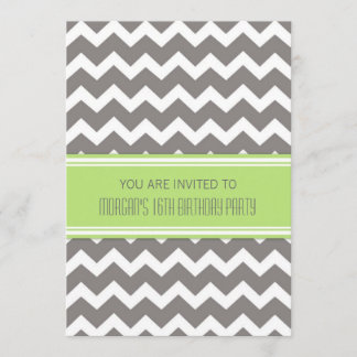 Limone Zickzack 16. Geburtstags-Party Einladungen