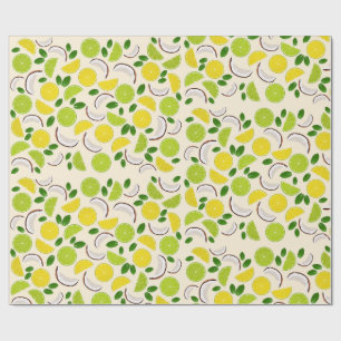 Limone Zitronencoconut und Minzfrostmuster Geschenkpapier
