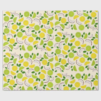 Limone Zitronencoconut und Minzfrostmuster Geschenkpapier