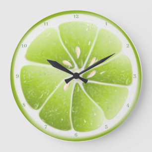 Limone Zitrusfrüchte Große Wanduhr