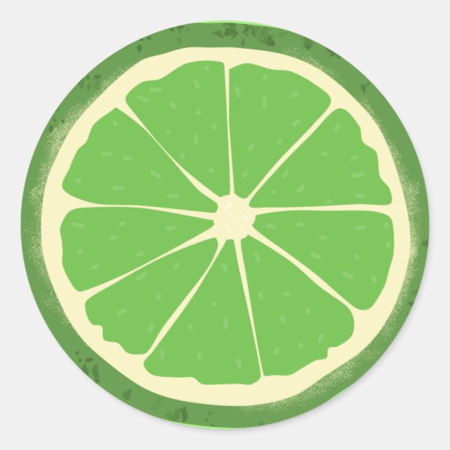 Limone Zitrusfruchtscheibe Runder Aufkleber (Vorderseite)