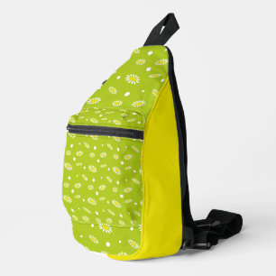 Limonengrüne Gänseblümchen-Pünktchen-Retro-Frühlin Crossbody Bag