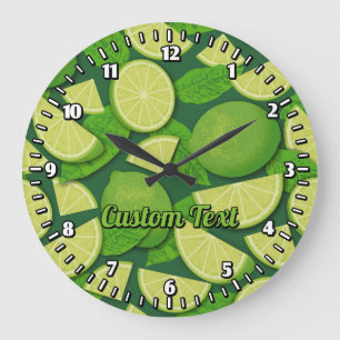 Limonenhintergrund Große Wanduhr