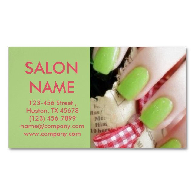 Limonennägel Beauty WELLNESS-CENTER Nagelsalon Magnetische Visitenkarte (Vorderseite)