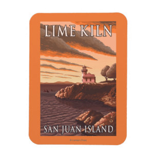 Limoner Brennofen-Leuchtturm-Vintages Reise-Plakat Magnet