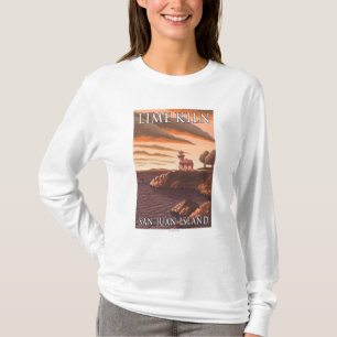 Limoner Brennofen-Leuchtturm-Vintages Reise-Plakat T-Shirt