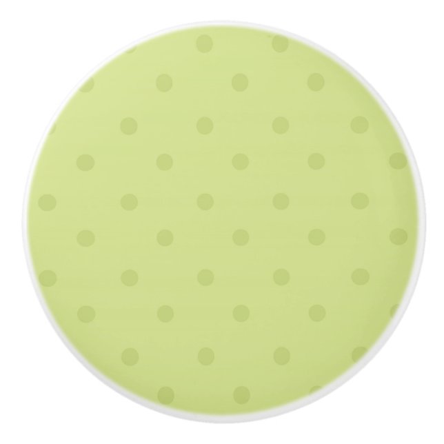 Limoner Frühling Grün Polka Dot Dresser Kabinenknö Keramikknauf (Vorderseite)