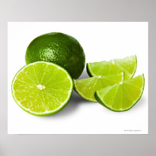 Limoner, geschnittener Keil auf weißem Hintergrund Poster