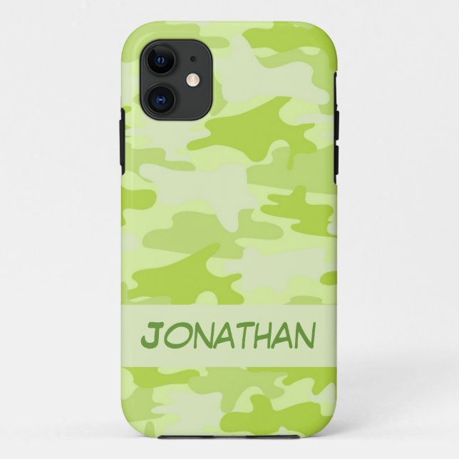 Limoner grüner Camouflage-Tarnungs-Name Case-Mate iPhone Hülle (Rückseite)