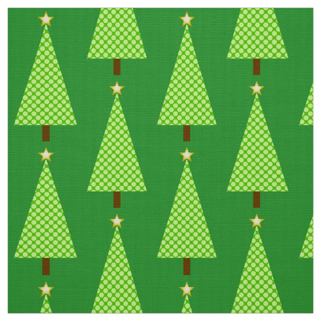 Limoner grüner Polkapunkt moderner Weihnachtsbaum Stoff (Muster)