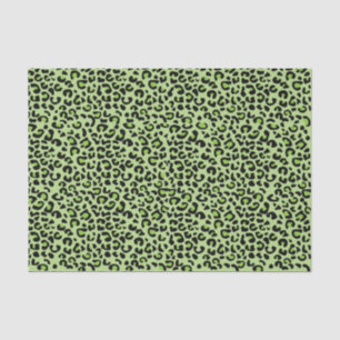 Limoner grüner und schwarzer Leopard-Druck Seidenpapier