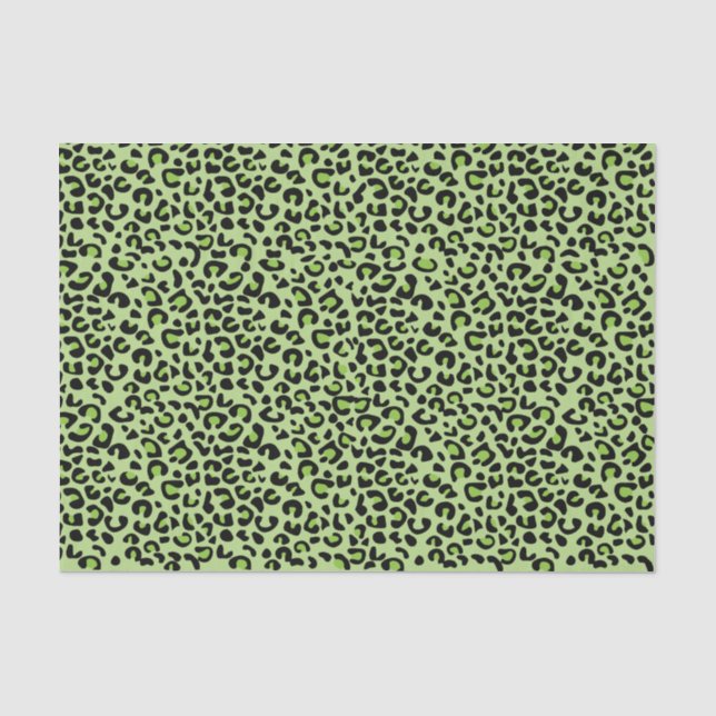 Limoner grüner und schwarzer Leopard-Druck Seidenpapier (Vorderseite)
