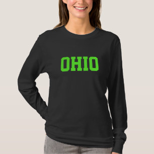 Limoner grüner und schwarzer OHIO-Text T-Shirt