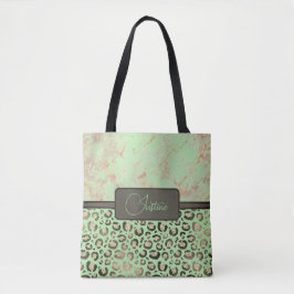 Limoner Marmor Glittery Gold Leopard Personalisier Tasche