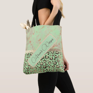 Limoner Marmor Glittery Leopard Personalisiert Tot Tasche