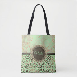 Limoner Marmor Glittery Leopard Personalisiert Tot Tasche