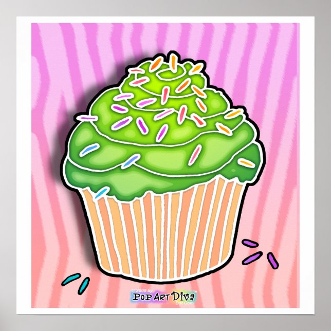 Limoner Mattierter Pink CUPCAKE POSTER (Vorne)