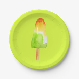 Limoner Orangenpopsikel Sommereisblock Pop Kunst Pappteller