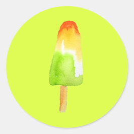 Limoner Orangenpopsikel Sommereisblock Pop Kunst Runder Aufkleber