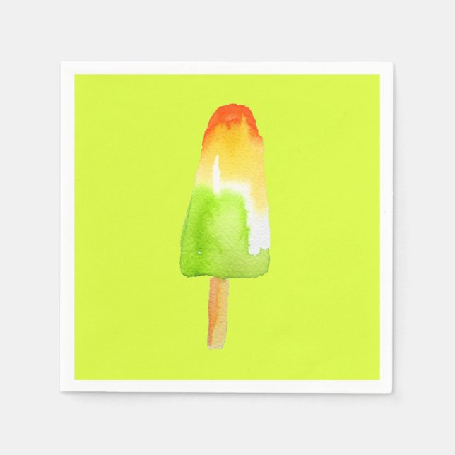 Limoner Orangenpopsikel Sommereisblock Pop Kunst Serviette (Vorderseite)