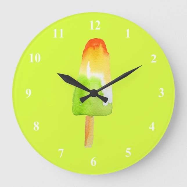 Limoner Popsiv-Pop aus Kiefernholz Kunst niedliche Große Wanduhr (Vorderseite)