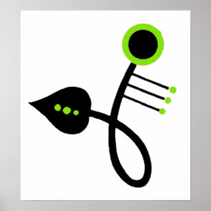 Limoner und schwarzer Blatt-Kunst-Deko-Entwurf Poster