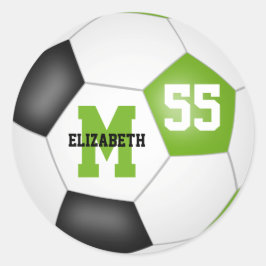 Limoner weißer Fußballball personalisiert Runder Aufkleber