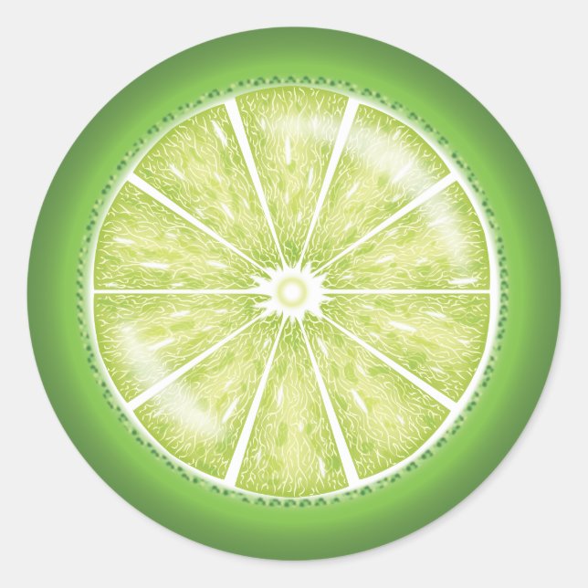 Limoner Zitrusfrüchte-Slice-Cartoon Runder Aufkleber (Vorderseite)