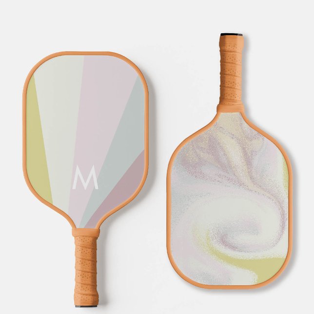 Limones Aquamarines Sorbet Monogramm Modernes Pers Pickleball Schläger (personalized pickleball paddle monogram lime green mauve purple custom sports gift for her)