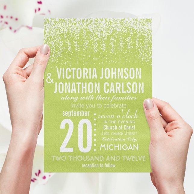 Limones Foto Confetti ModernTypografie Einladung (Von Creator hochgeladen)