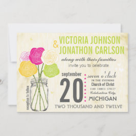 Limones Foto Ranunculus Rose Moderne Typografie Einladung