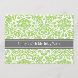 Limones Grau-40. Geburtstags-Party Einladung