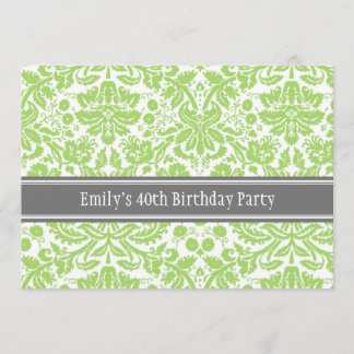 Limones Grau-40. Geburtstags-Party Einladung