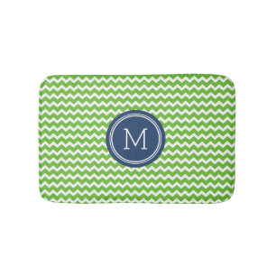 Limones grün-blaues Monogramm-Zickzack Badematte