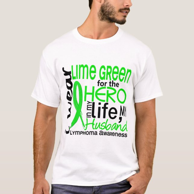 Limones Grün für Ehemann-Lymphom des Held-2 T-Shirt (Vorderseite)