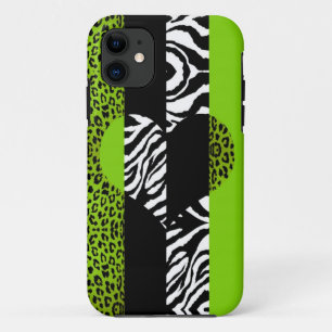 Limones Grün und Zebra-Tierdruck-Herz Case-Mate iPhone Hülle