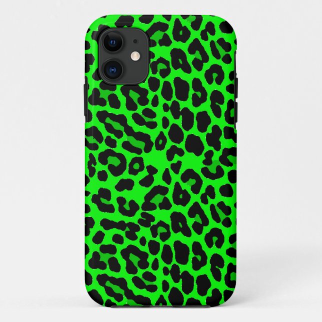 Limones grünes Leopard-Druck-Punk Goth Case-Mate iPhone Hülle (Rückseite)