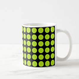Limones grünes Polka-Punkt-Schwarzes Kaffeetasse