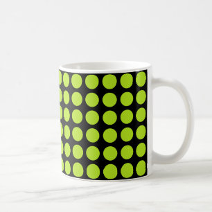 Limones grünes Polka-Punkt-Schwarzes Kaffeetasse