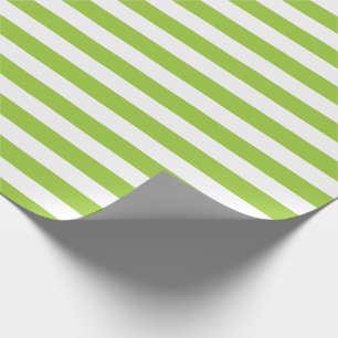 Limones grünes und weißes Streifen-Muster Geschenkpapier