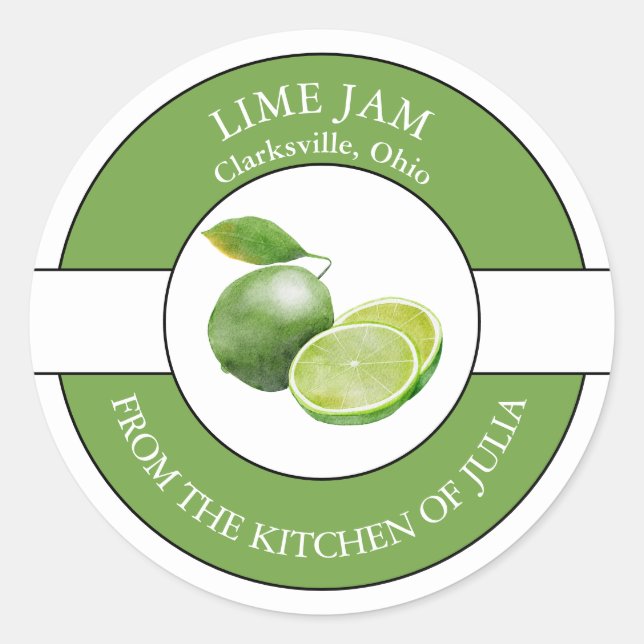 Limones Jam-Label Runder Aufkleber (Vorderseite)