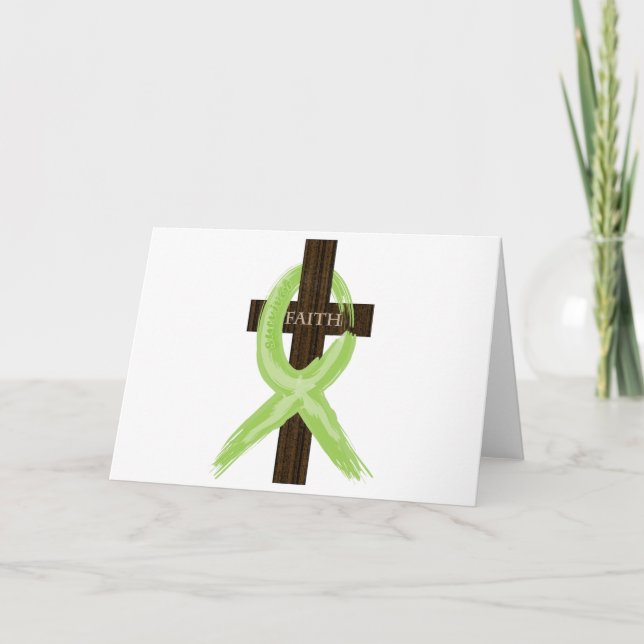 Limones Lymphom-Bewusstseinsband auf Kreuz Karte (Vorderseite)