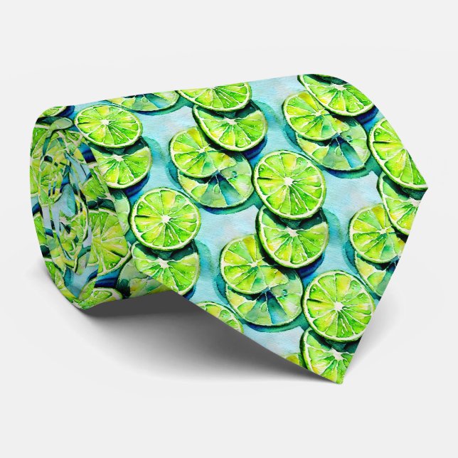 Limones Muster für Aquarellfarben Krawatte (Gerollt)