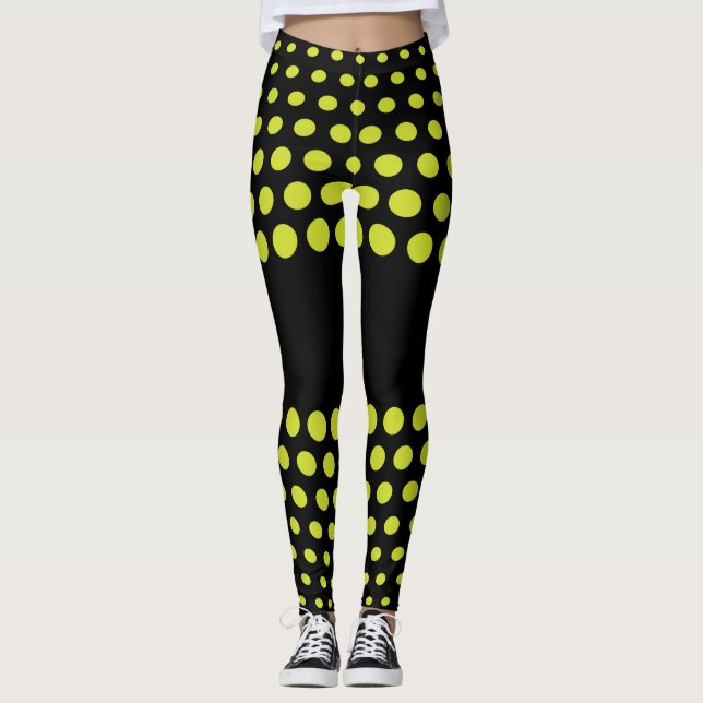 Limones Polka Dot Muster Leggings (Vorderseite)