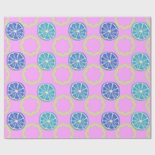 Limones Print Citrus Fruchtmuster Tapete Geschenkpapier