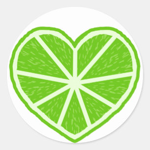 Limones Scheibe-Herz Runder Aufkleber